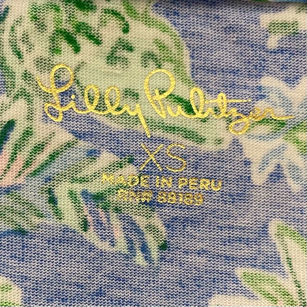 NWT Lilly Pulitzer Cody T-shirt Dress Sz XS Boca Blue Beneath The Bougainvillea - Picture 6 of 8